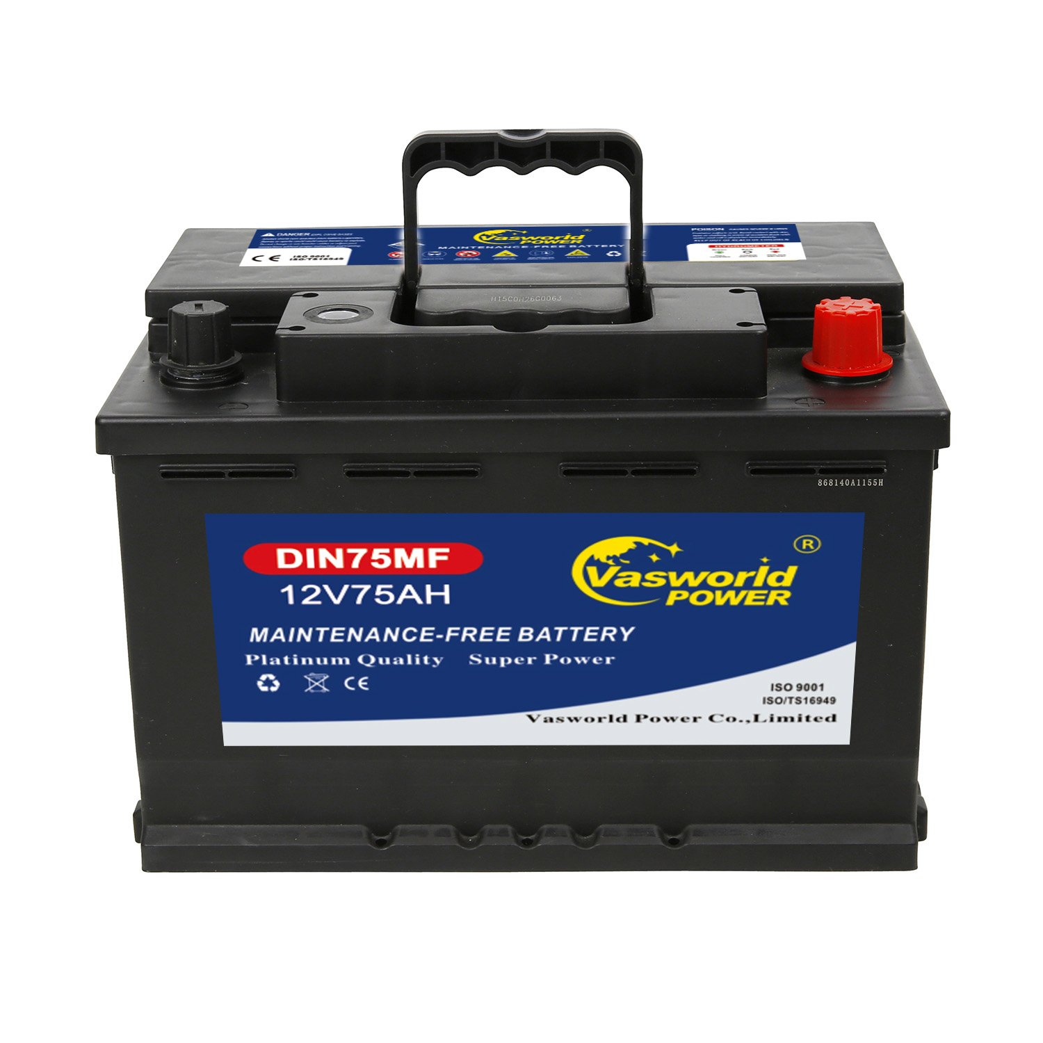 Hot Sell Brands Auto Battery 12v75Ah High Quality Maintenance Free Battery DIN 75 with Black Car Battery