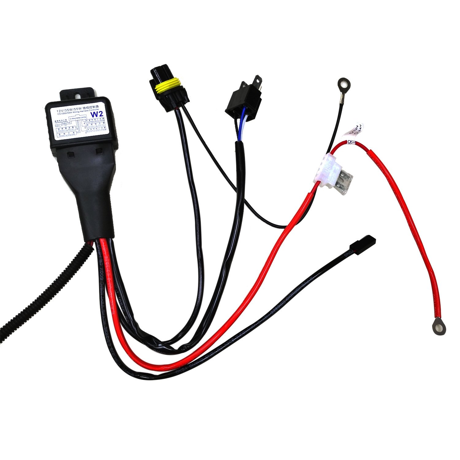 Universal 12V H4 Xenon Headlight Wiring Harness Hi/Lo HID Battery Relay Wire Control Harness Cable Other Car for Auto Headlamp