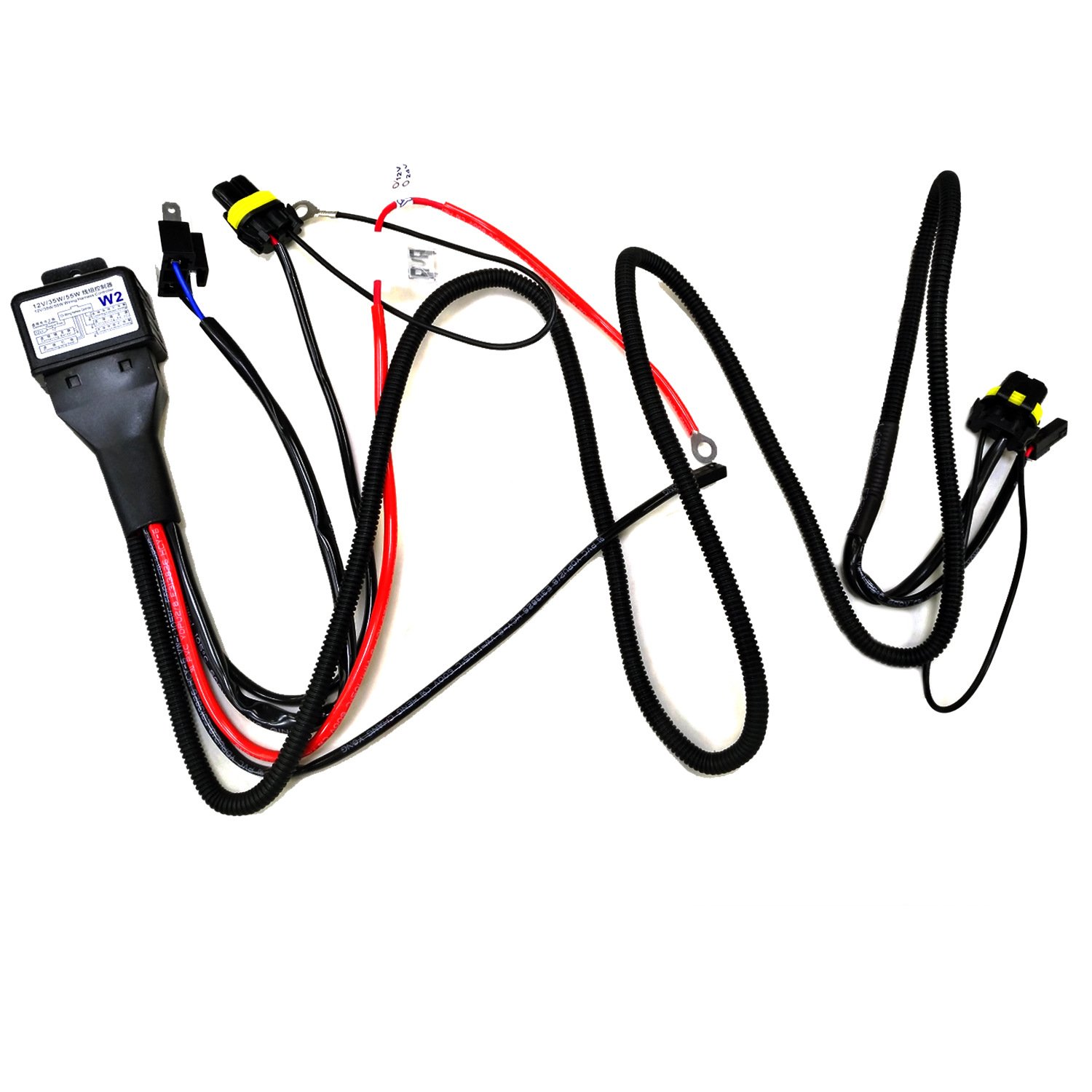 Universal 12V H4 Xenon Headlight Wiring Harness Hi/Lo HID Battery Relay Wire Control Harness Cable Other Car for Auto Headlamp