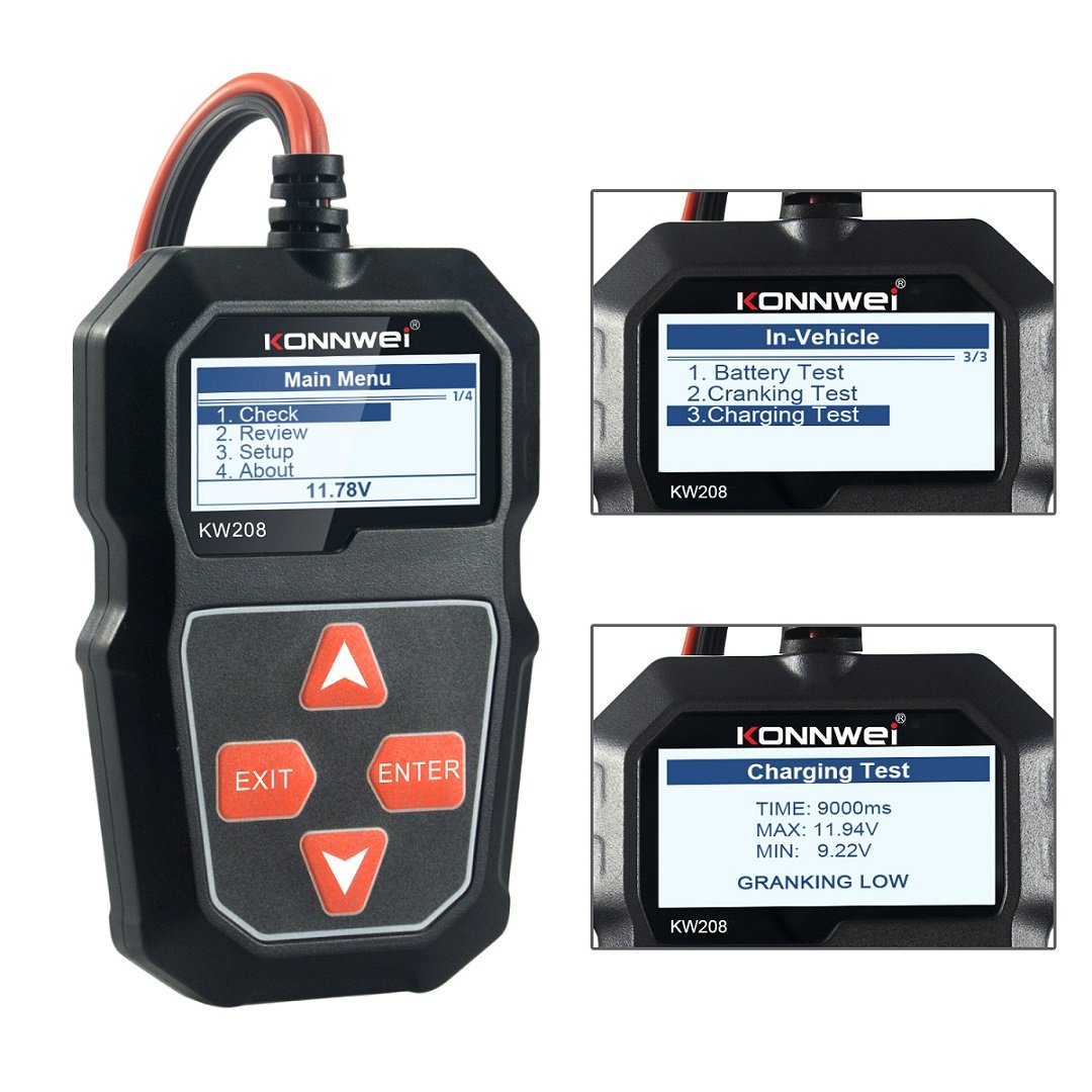 Cheap 12v Car BATTERY STARTER ALTERNATOR Tester KONNWEI KW208 Automotive Charging System Analyzer
