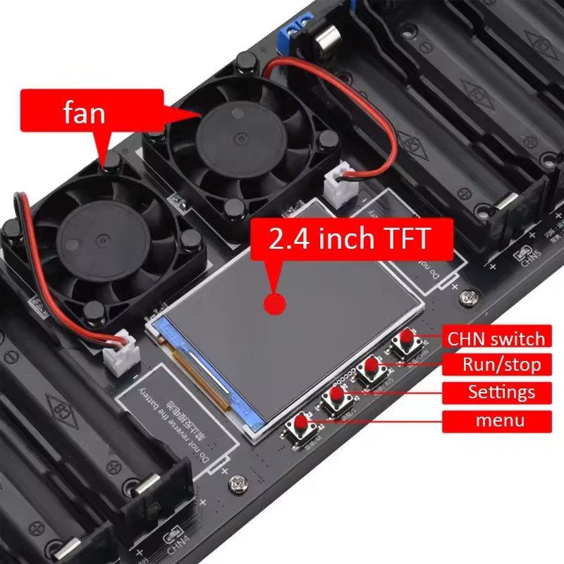 8 Channel 18650 Battery Capacity Tester Auto Charge/Discharge Module Battery Internal Resistance Tester Power Detector Module