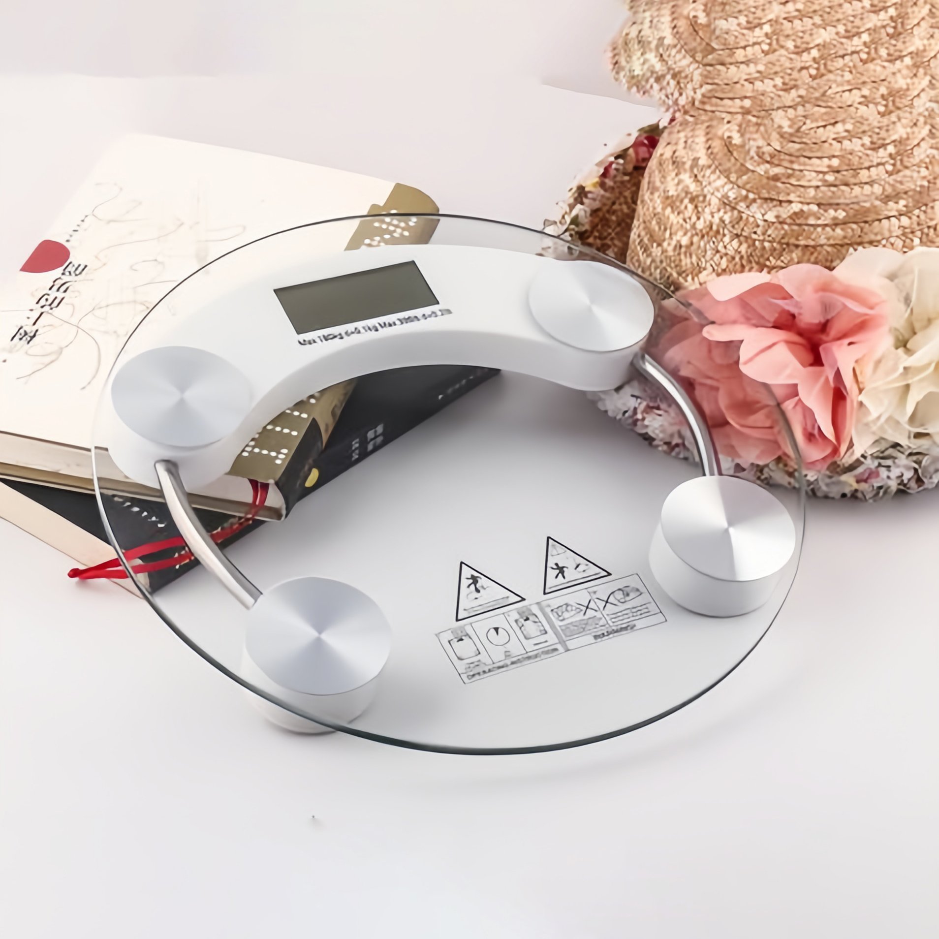 Household High Accurate 0.1kg Four Digit LCD Electronic Glass Human Body Floor Personal Bathroom Scale for Checking Weight