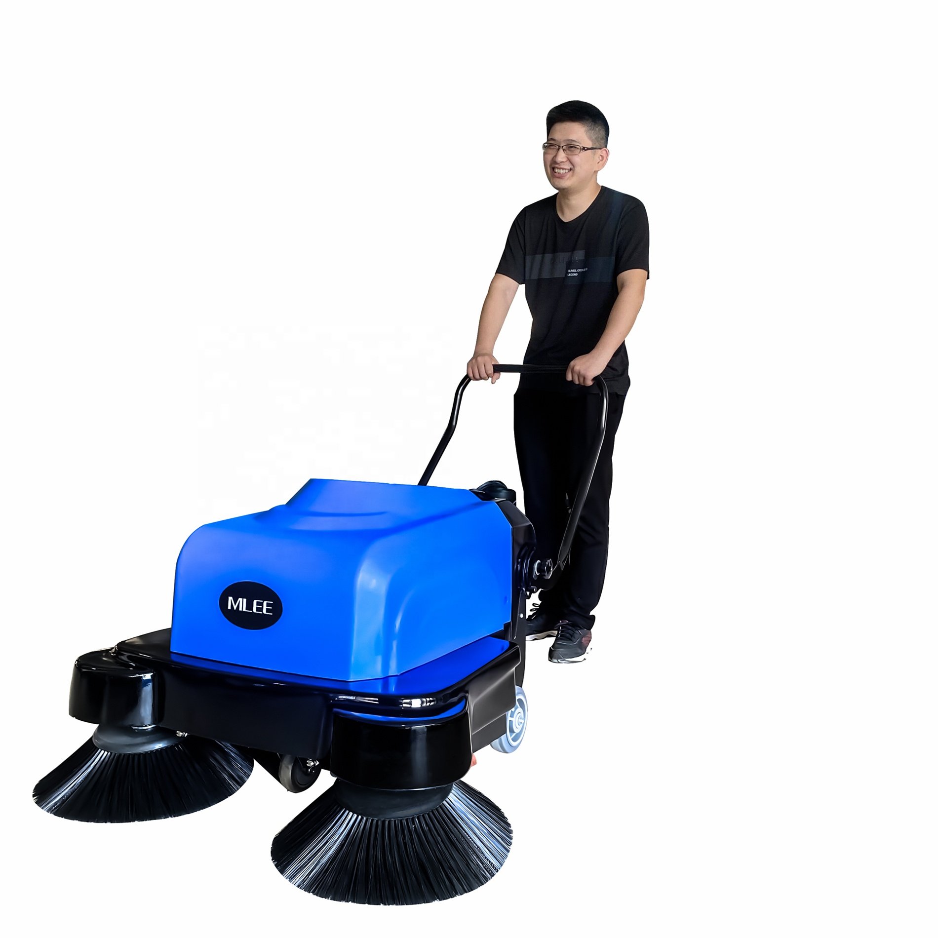 MLEE1000 Industrial Warehouse Hand Push Floor Sweeper with Water