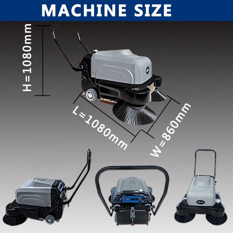MLEE1000 Industrial Warehouse Hand Push Floor Sweeper with Water