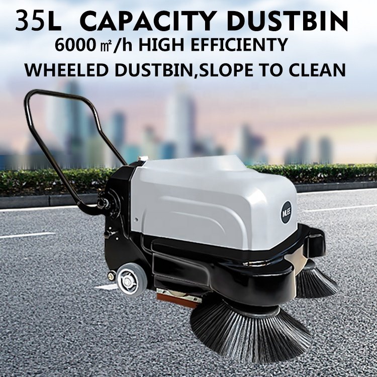 MLEE1000 Industrial Warehouse Hand Push Floor Sweeper with Water