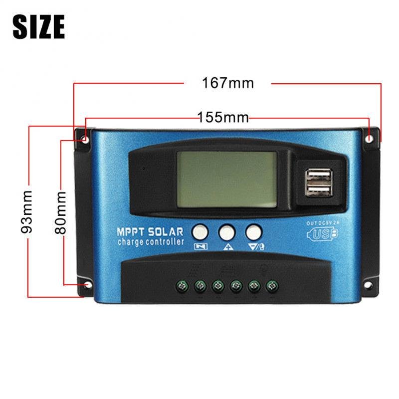 MPPT Auto Focus Smart 30A Solar Controller Large-screen LCD Solar Panels Battery Charge Controller Industrial-grade Adjustable