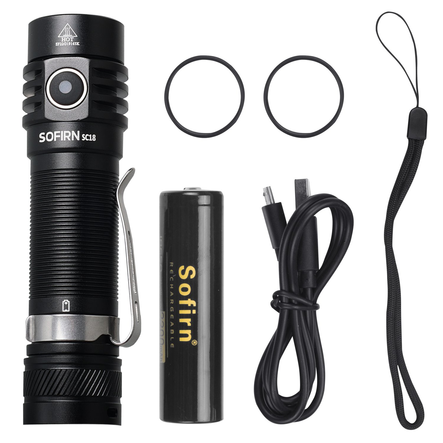 Sofirn 2500 Lumen 1500M SST40 LED Strong Light Long Range Aluminum Alloy Rechargeable Tactical Flashlight