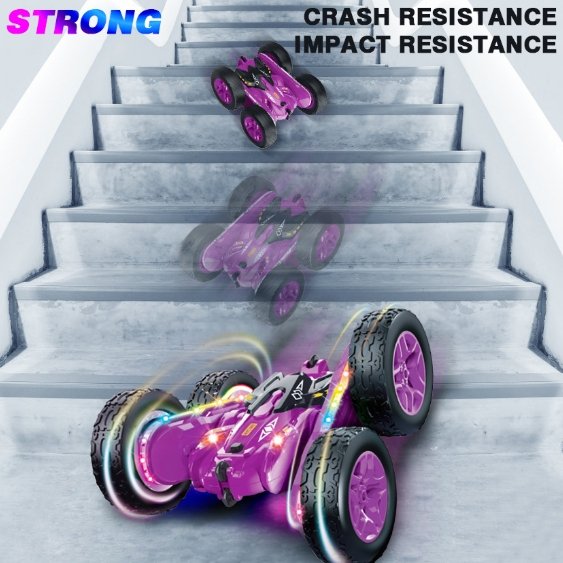 2.4GHz Colorful Stunt Car Remote Control Car Double Sided 360 Degree Electric RC Stunt Car for Kids