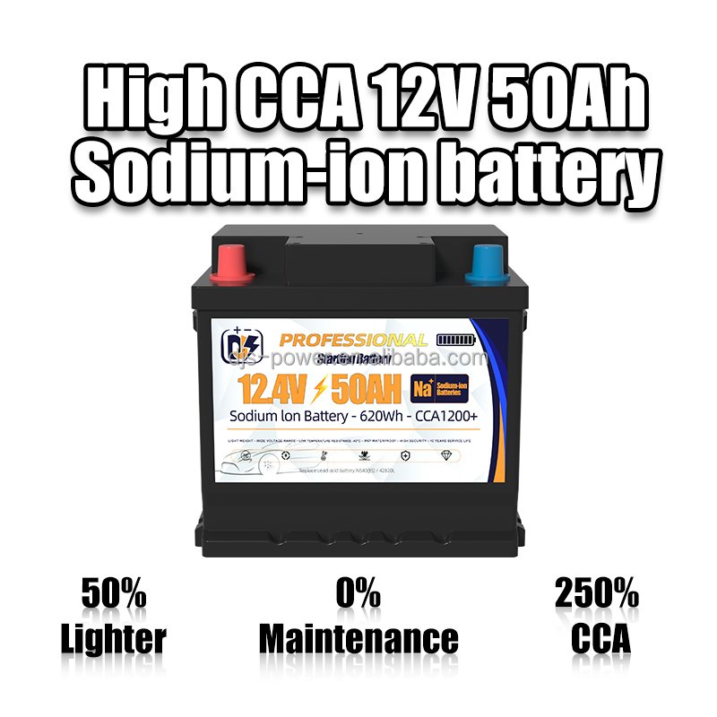 Sodium Ion 12.4v50Ah 700CCA Na+ Cranking Battery 12v Sodium-ion to Replace Lead-acid Battery 54313 LBN1 Car Start Battery Pack