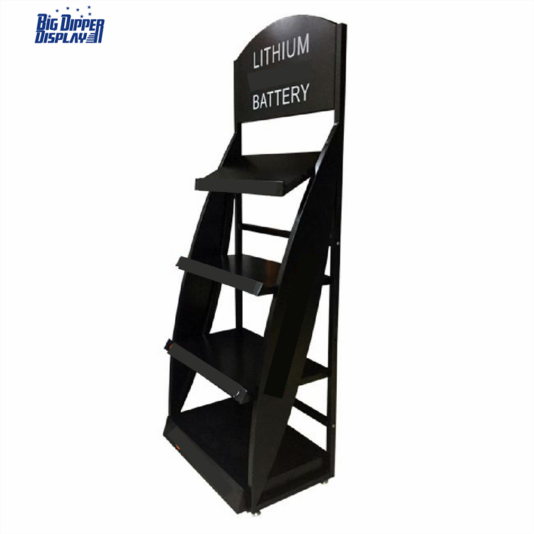BA26 Auto Carparts Store Car Battery Display Rack 3-tier Automotive Battery Display Flow Rack