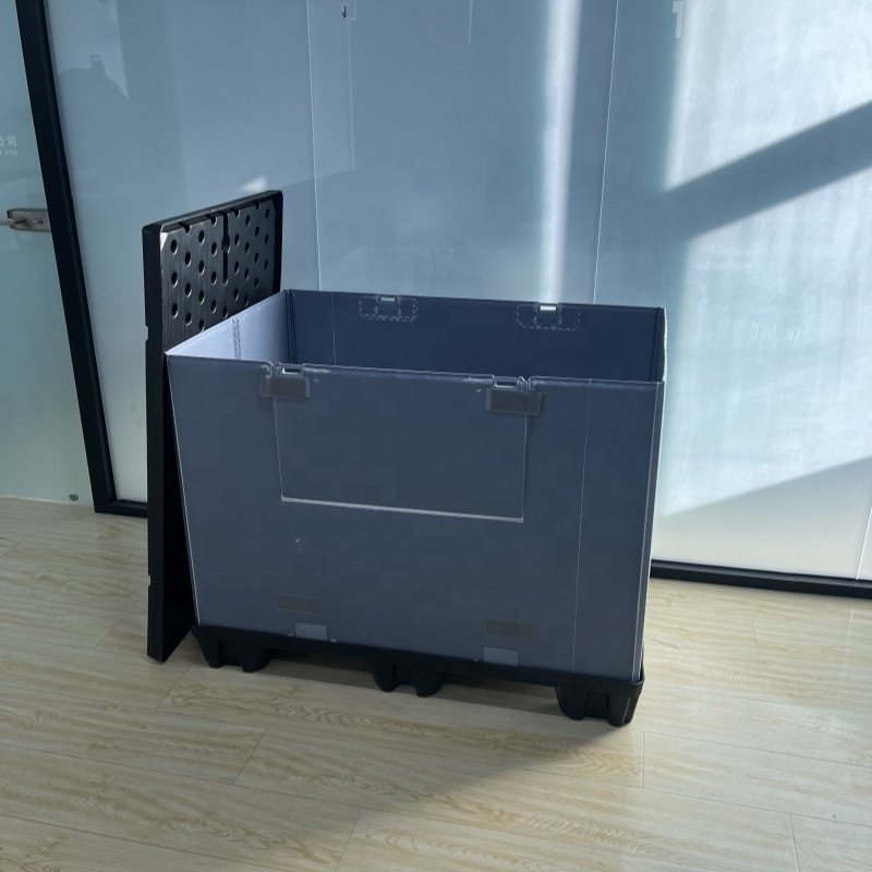 Plastic Sleeve Box With Bottom Pallet Top Lid Pack Bulk Systems Auto Parts and Auto Battery Corrugated Plastic Box Container