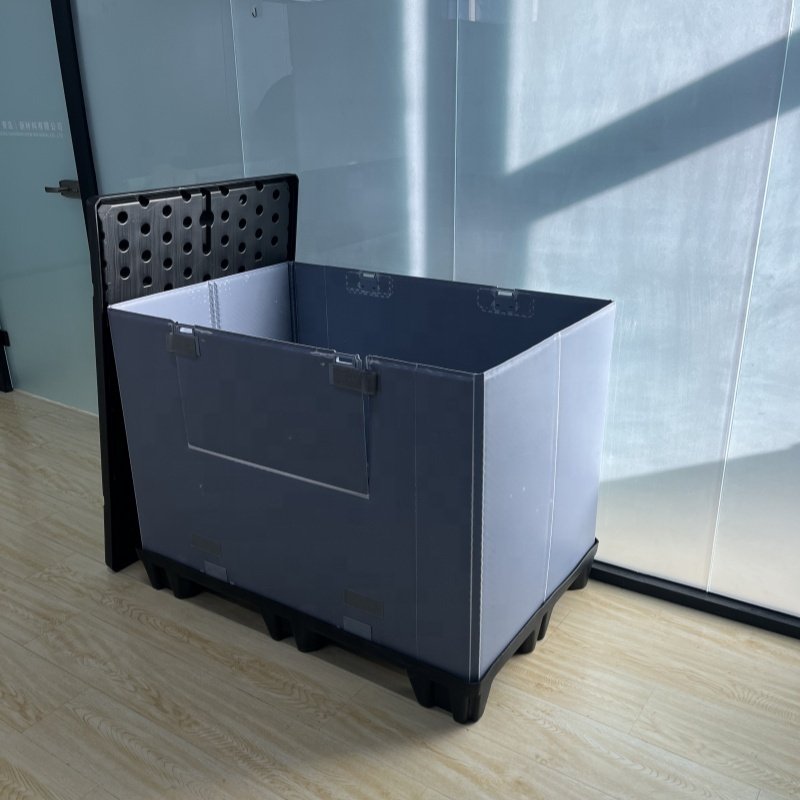 Plastic Sleeve Box With Bottom Pallet Top Lid Pack Bulk Systems Auto Parts and Auto Battery Corrugated Plastic Box Container