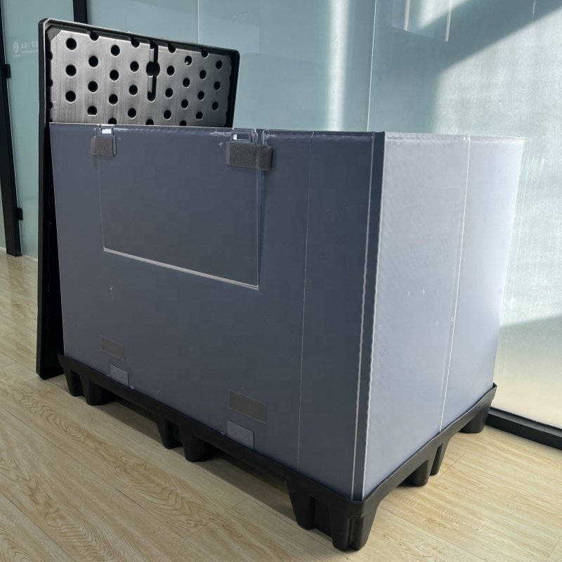 Plastic Sleeve Box With Bottom Pallet Top Lid Pack Bulk Systems Auto Parts and Auto Battery Corrugated Plastic Box Container