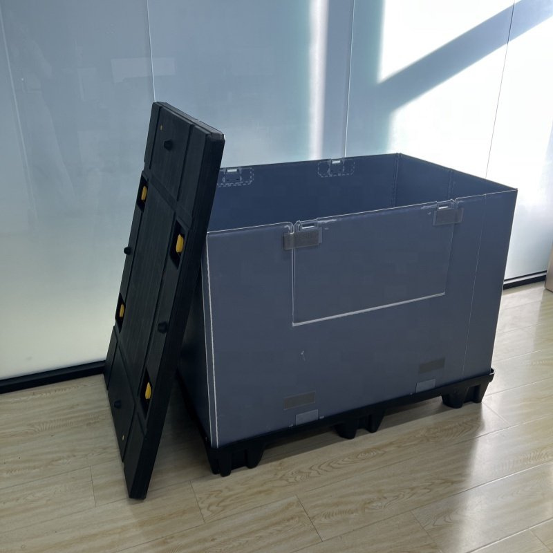 Plastic Sleeve Box With Bottom Pallet Top Lid Pack Bulk Systems Auto Parts and Auto Battery Corrugated Plastic Box Container