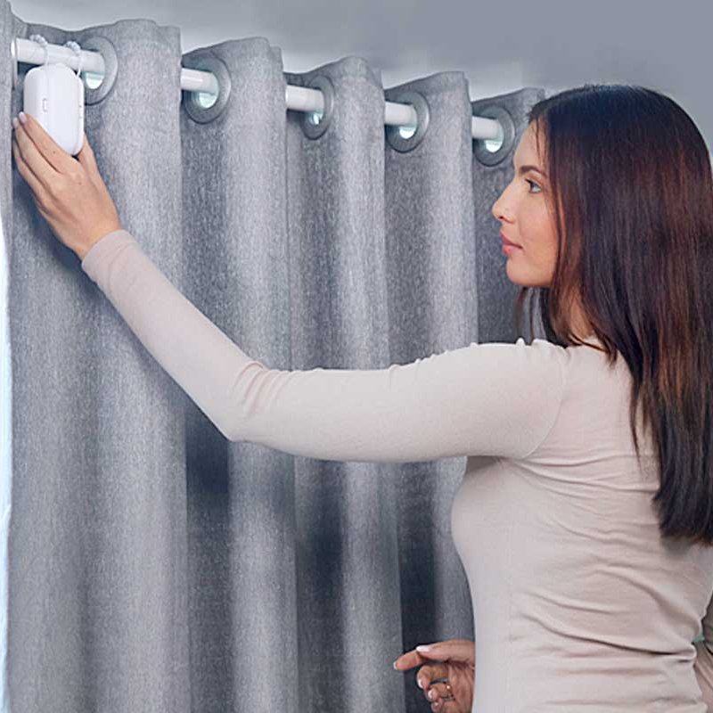 Smart Home Auto Smart Curtain Robot with Tuya App Voice Control USB/Battery/Electric Power Source for Hotel Application