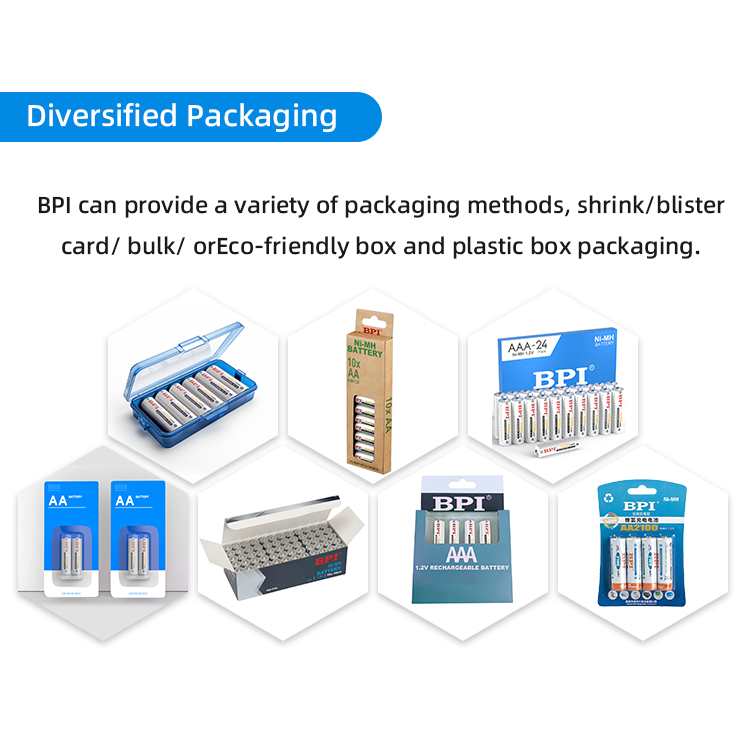 BPI Manufacturer Factory Customize High Quality High Capacity 1.2v Aa Nimh Batteries