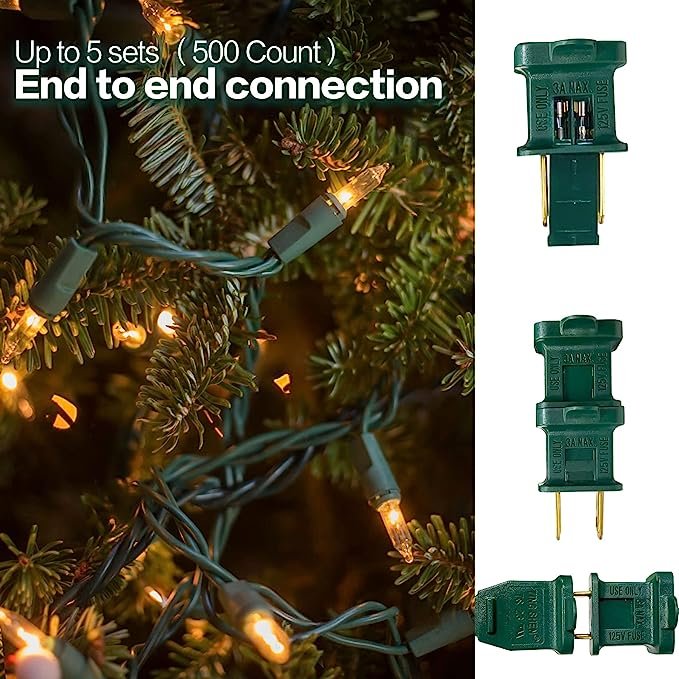 20FT 100 Count Incandescent Mini Christmas Lights Tree String fairy Waterproof Xmas for Outdoor Indoor Home Party Decoration
