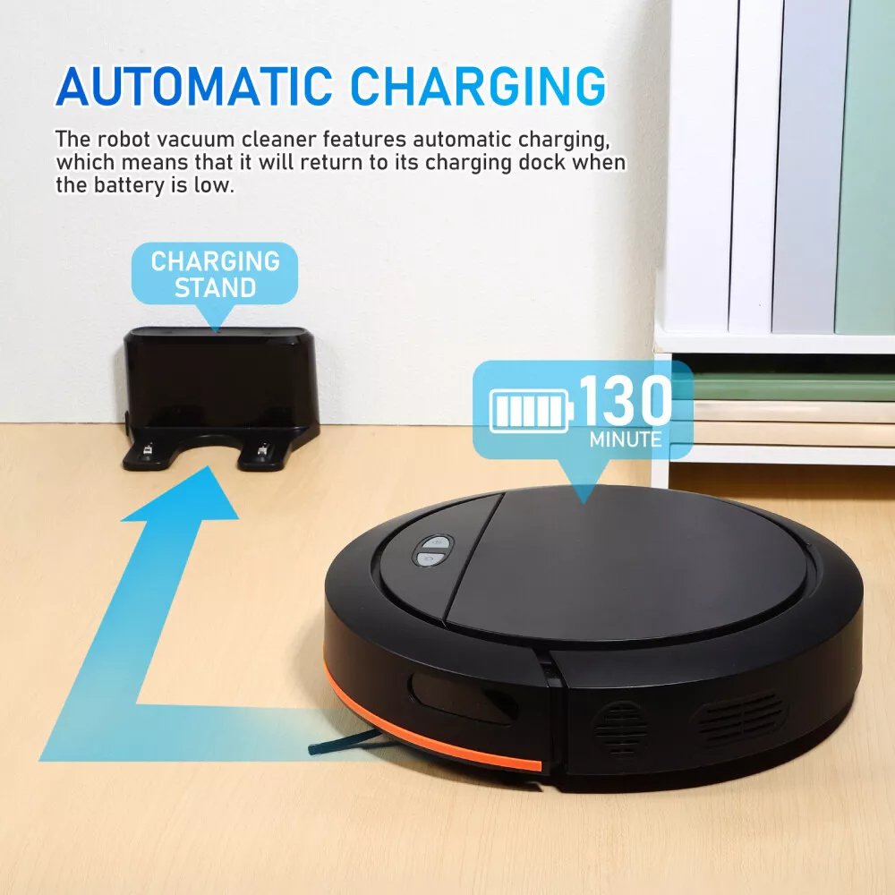 2 in 1 Smart APP Automatic Self Charging Electric Robot Vacuum Cleaner With Mop Sweep Combo for Wet Dry Floor Auto Mode Cleaning