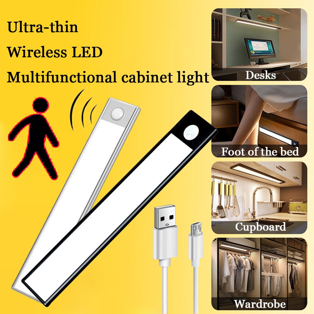 Droppshiping Led Night Light Automatic On/Off Stick-on Anywhere Battery Operated Cordless LED Motion Sensor Light Cabinet Lamp