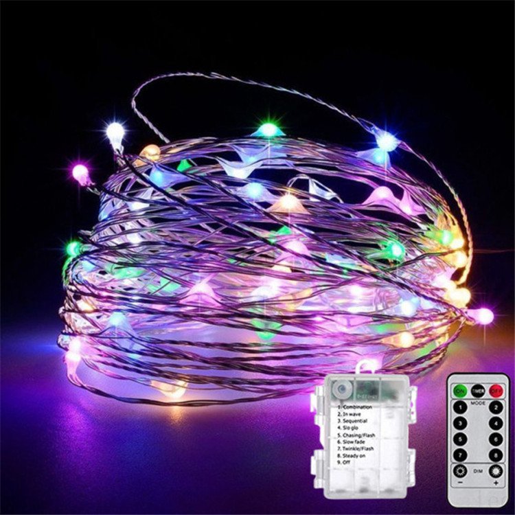 LED Christmas Lights Waterproof Remote Control Fairy Lights Battery Operated Decoration 8 Mode Timer Copper Wire Light