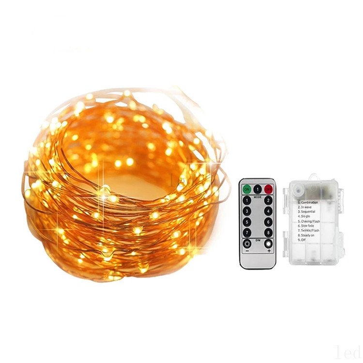 LED Christmas Lights Waterproof Remote Control Fairy Lights Battery Operated Decoration 8 Mode Timer Copper Wire Light
