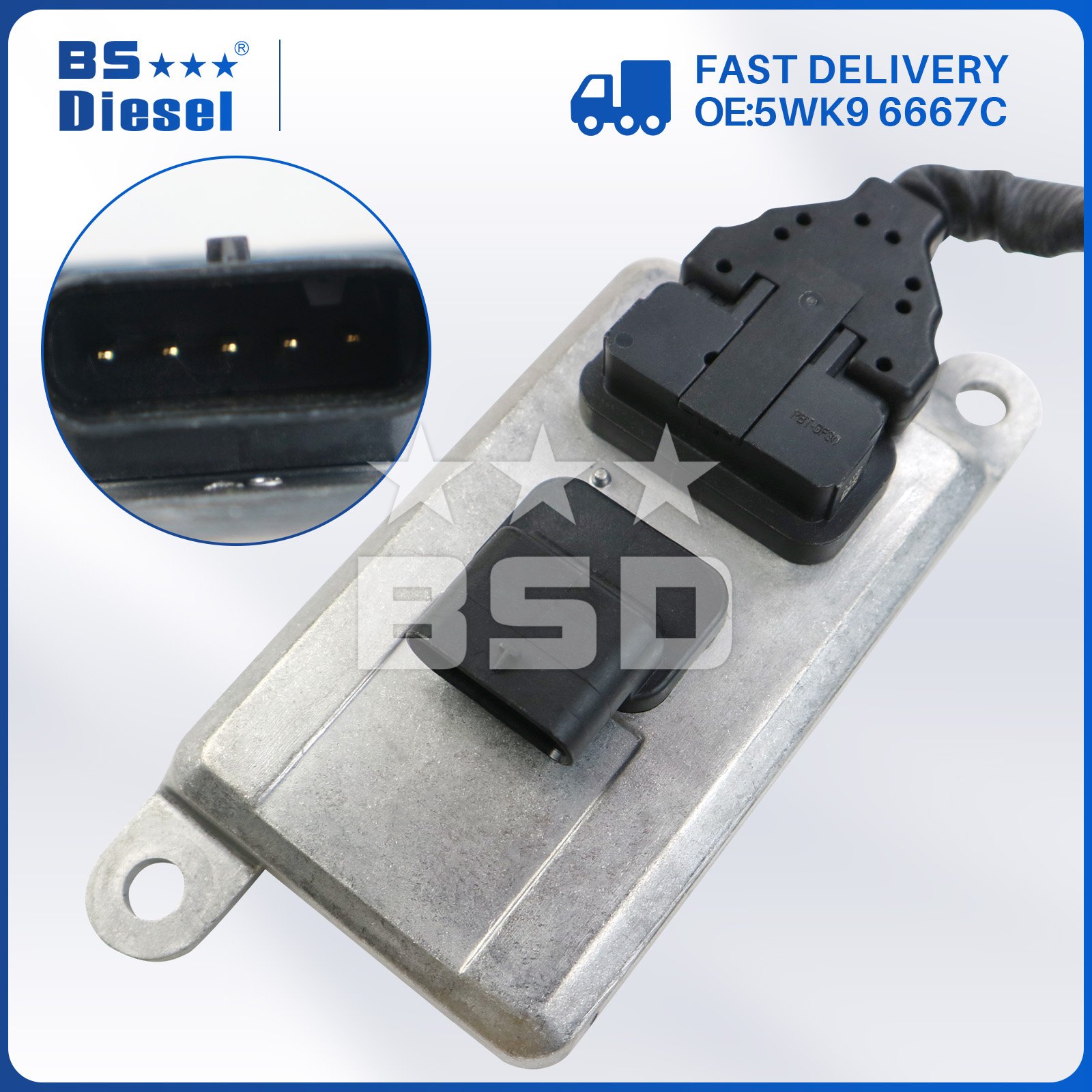 24V Nitrogen Oxide Sensor 89463-E0013 5WK9 6667C Auto Sensors Nox Sensor 5WK96667C for Hino Truck