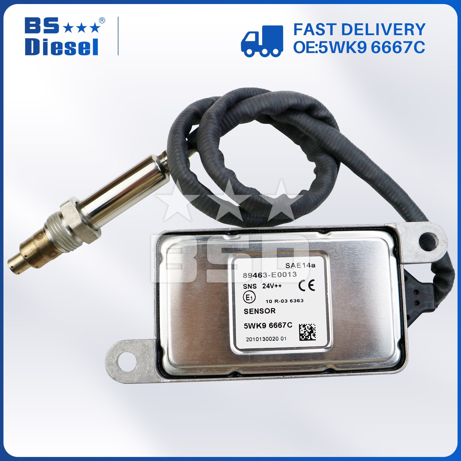 24V Nitrogen Oxide Sensor 89463-E0013 5WK9 6667C Auto Sensors Nox Sensor 5WK96667C for Hino Truck