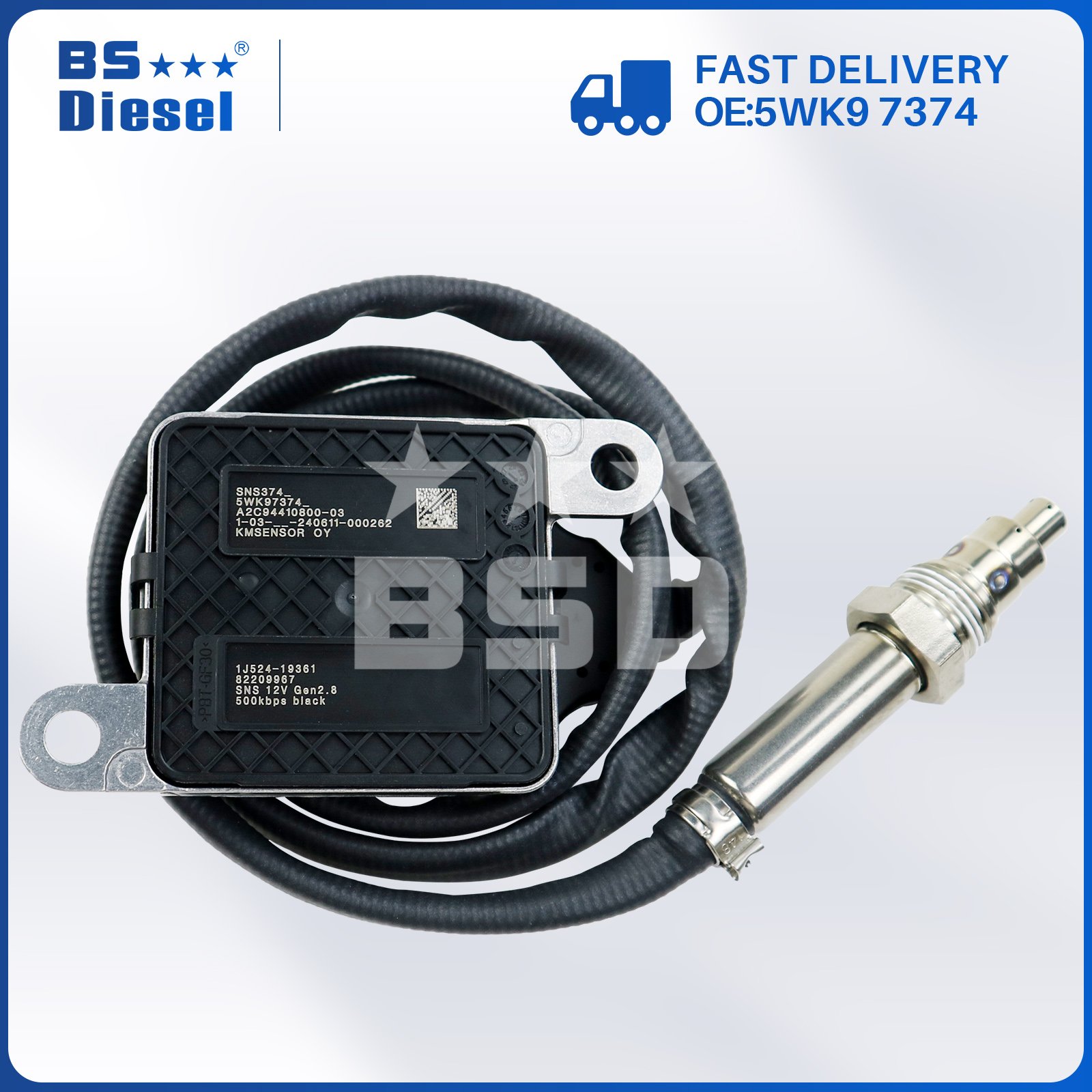 Auto Sensors Nitrogen Oxide Sensor 5WK9 7374 1J524-19361 NOX Sensor 5WK97374 for Kubota Parts