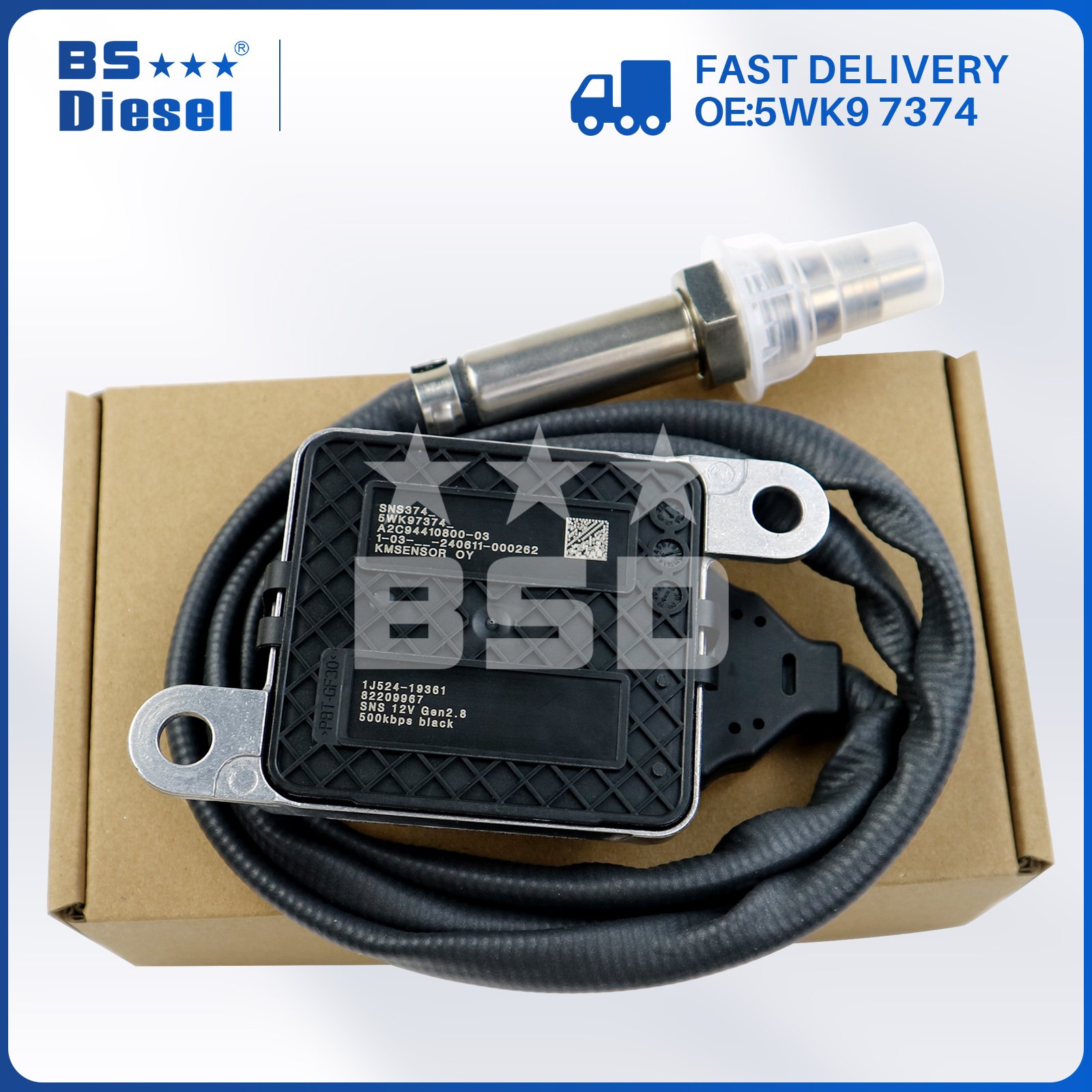 Auto Sensors Nitrogen Oxide Sensor 5WK9 7374 1J524-19361 NOX Sensor 5WK97374 for Kubota Parts