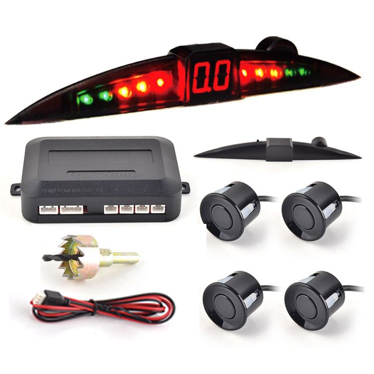 Car Auto Parktronic LED Parking Sensor With 4 Sensors Reverse Backup Car Parking Radar Monitor Detector System Backlight Display