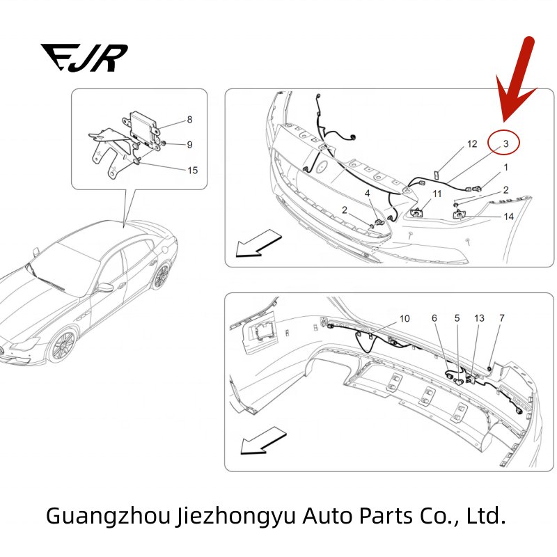 OEM 670036483 Front Bumper Parking Sensor Cable for Maserati Quattroporte M156 2017+