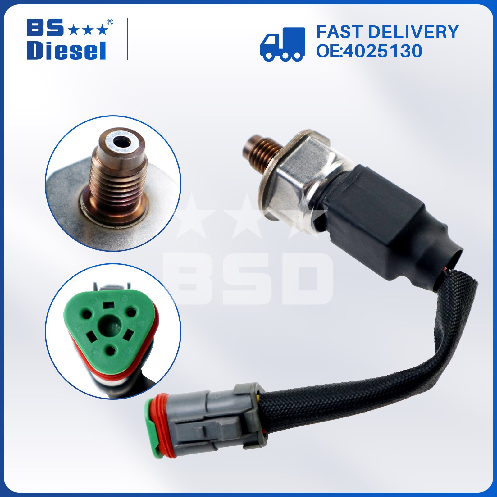 Auto Spare Parts Common Rail Fuel Sensor 5PP5-2 Pressure Sensor 4025130 for Cummins 6C ISC Engine