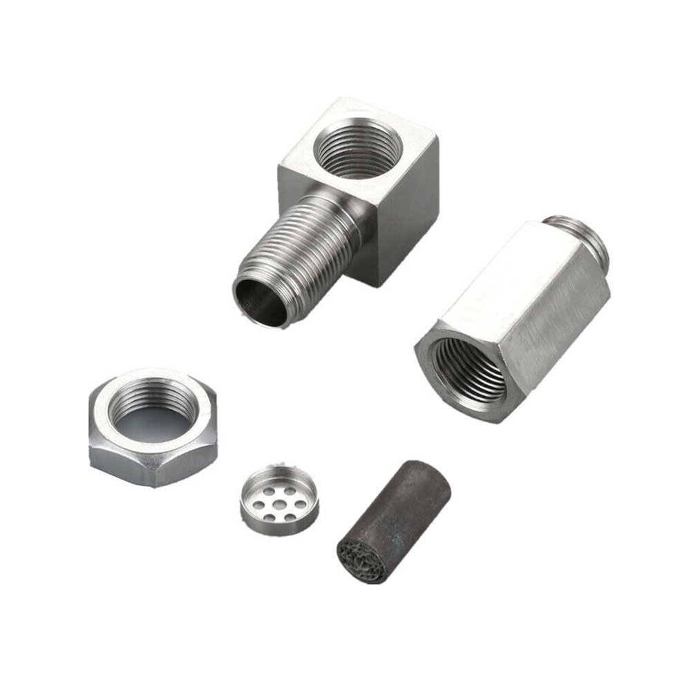 M18*1.5 Universal 90 Degree Mini Catalyst O2 Sensor Oxygene Sensor with a Mini Catalytic Converter