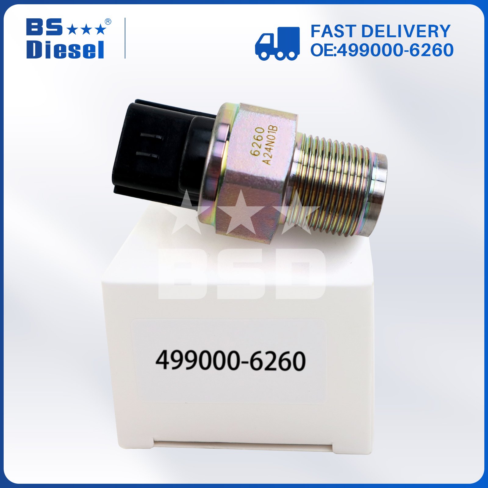 Automotive Spare Parts Fuel Rail Pressure Sensor 4990006260 499000-6260 for TOYOTA ISUZU 4HK1 6HK1 6UZ1 6WG1 J05E J08E Engines