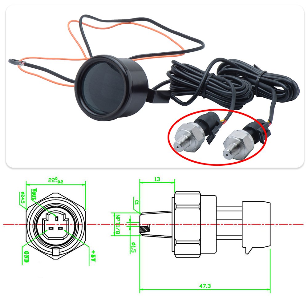 High Quality Car Universal Fuel Common Rail Thread Stainless Steel Pressure Sensor for Oil Fuel Diesel Air Water