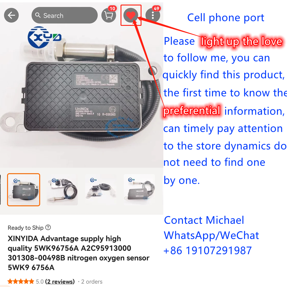 XINYIDA Advantage Supply High Quality 5WK96756A A2C95913000 301308-00498B Nitrogen Oxygen Sensor 5WK9 6756A