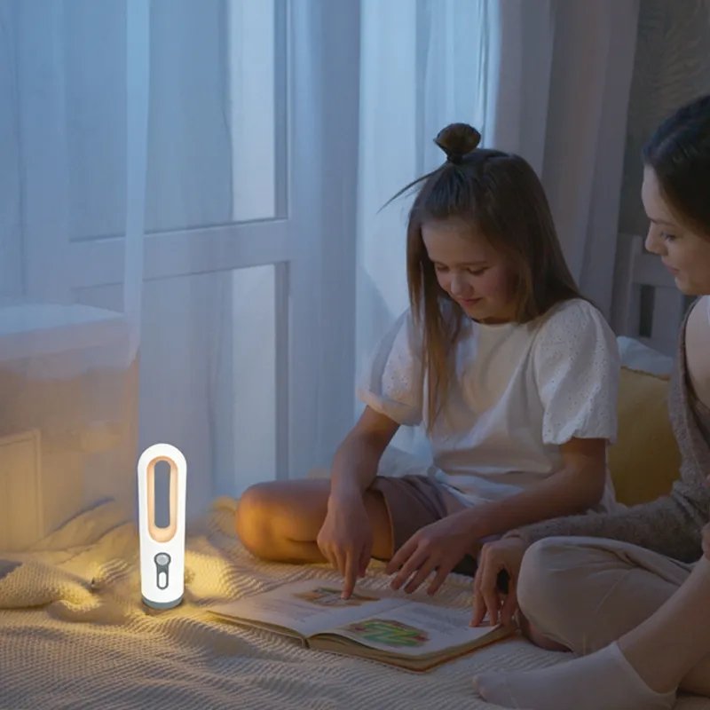 Bedside Night Light for Baby's Sleep Feeding & Eye Care LED with Human Sensor & Emergency Flashlight for Charging