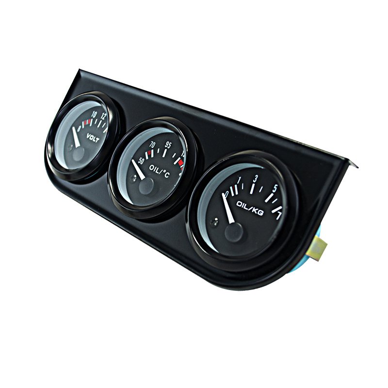 PQY RACING-52mm Electrial Triple Kit ( Voltmeter+oil Temp Gauge +Oil Pressure Gauge) Sensor Temperature Car Auto Gauge PQY-TAG