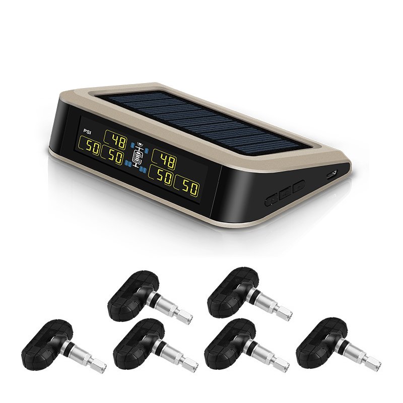 CAREUD Truck Motorhome TPMS Tyre Pressure Monitoring System Solar Power Digital Auto Security Alarm Systems External Sensor