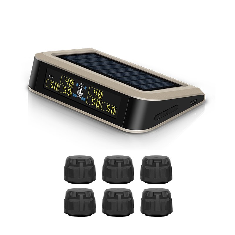 CAREUD Truck Motorhome TPMS Tyre Pressure Monitoring System Solar Power Digital Auto Security Alarm Systems External Sensor