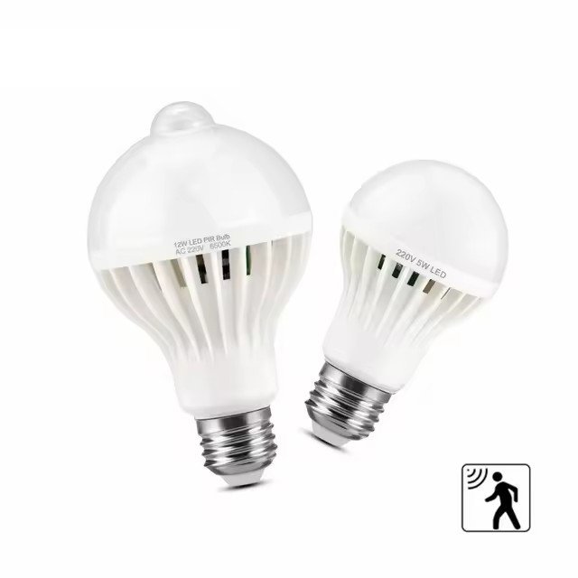 Motion Sensor LED Light Bulb for Nighttime Landscape Use for Corridors and Outdoor Spaces