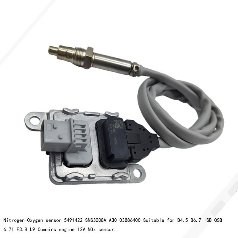 Nitrogen-Oxygen Sensor 5491422 SNS3008A A3C 03886400 Suitable for B4.5 B6.7 ISB QSB 6.7l F3.8 L9 Cummins Engine 12V NOx Sensor.