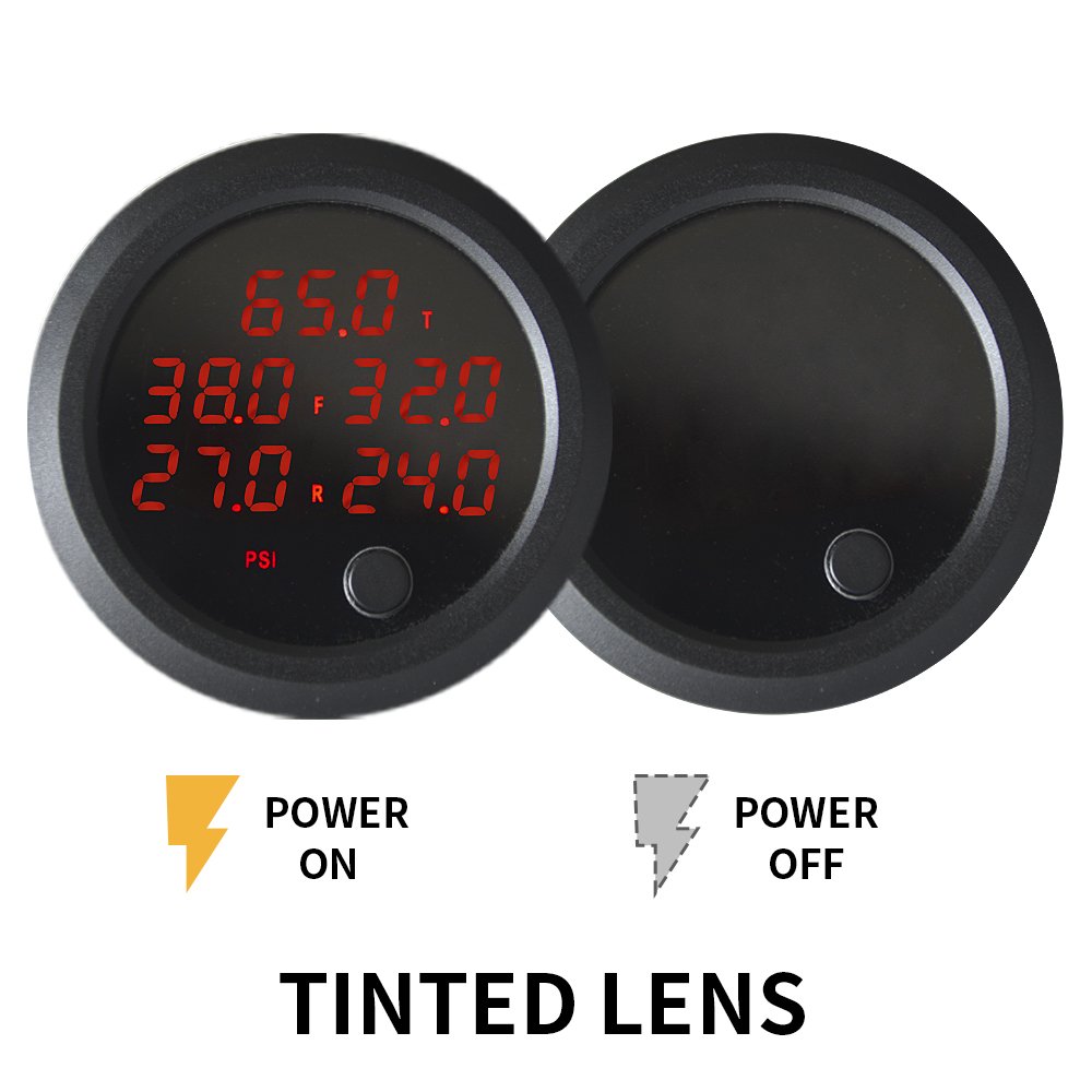 Universal 5 in 1 Digital Display 52mm Air Pressure Gauge for Air Suspension With 5 Pcs 1/8 NPT Sensors Car Accessories