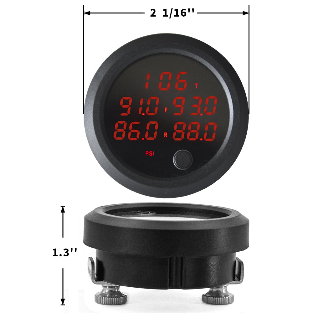 Universal 5 in 1 Digital Display 52mm Air Pressure Gauge for Air Suspension With 5 Pcs 1/8 NPT Sensors Car Accessories