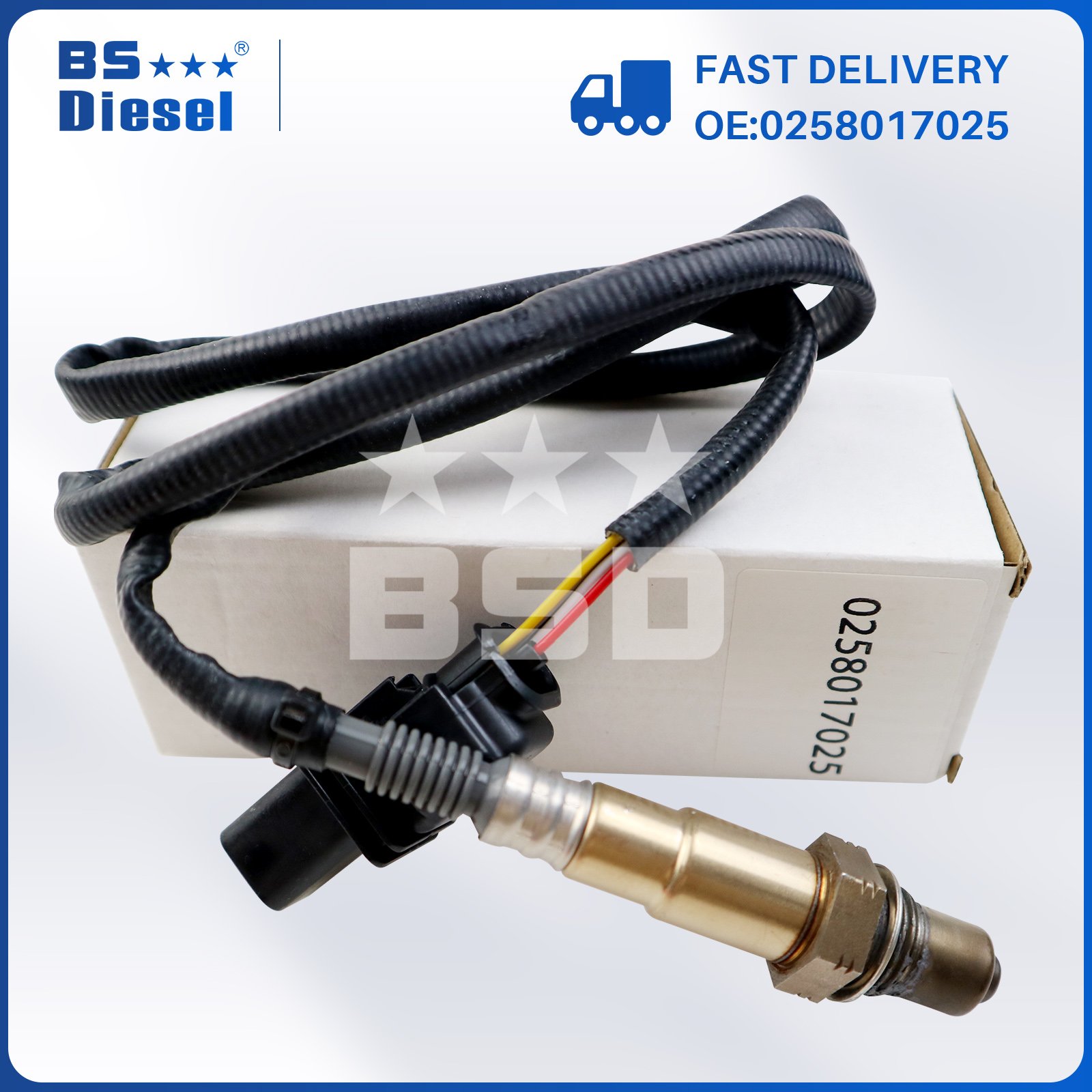 0258017025 Auto Sensors 5 Wire LSU 4.9 Lambda O2 Oxygen Sensor for Various of Vehicles