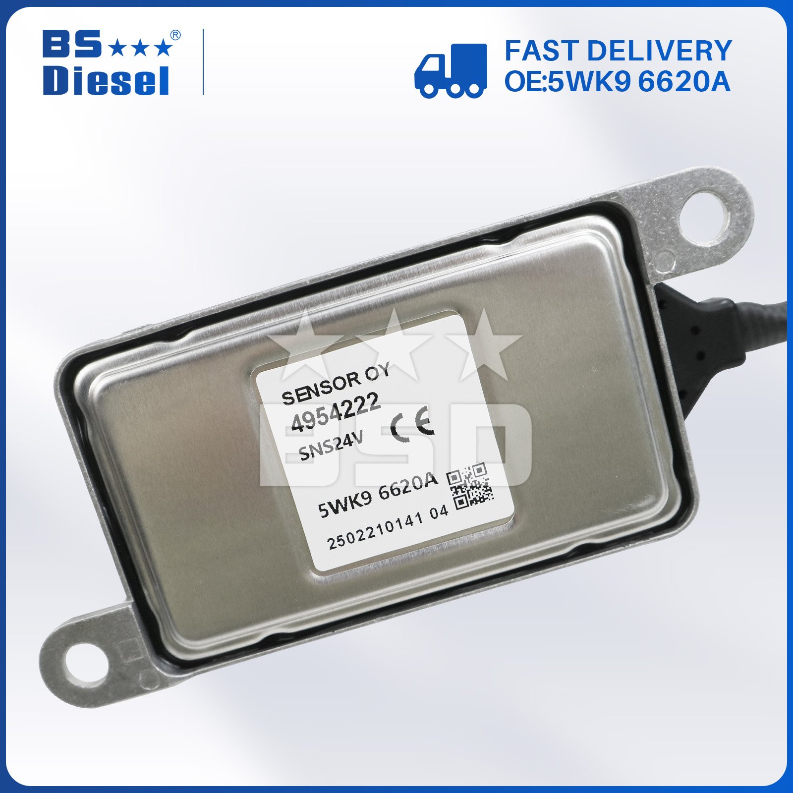 Car Exhaust System Auto Sensors 5WK9 6620A 4954222 12V NOX Sensor 5WK96620A Nitrogen Oxygen Sensor for Cummins Engine Parts