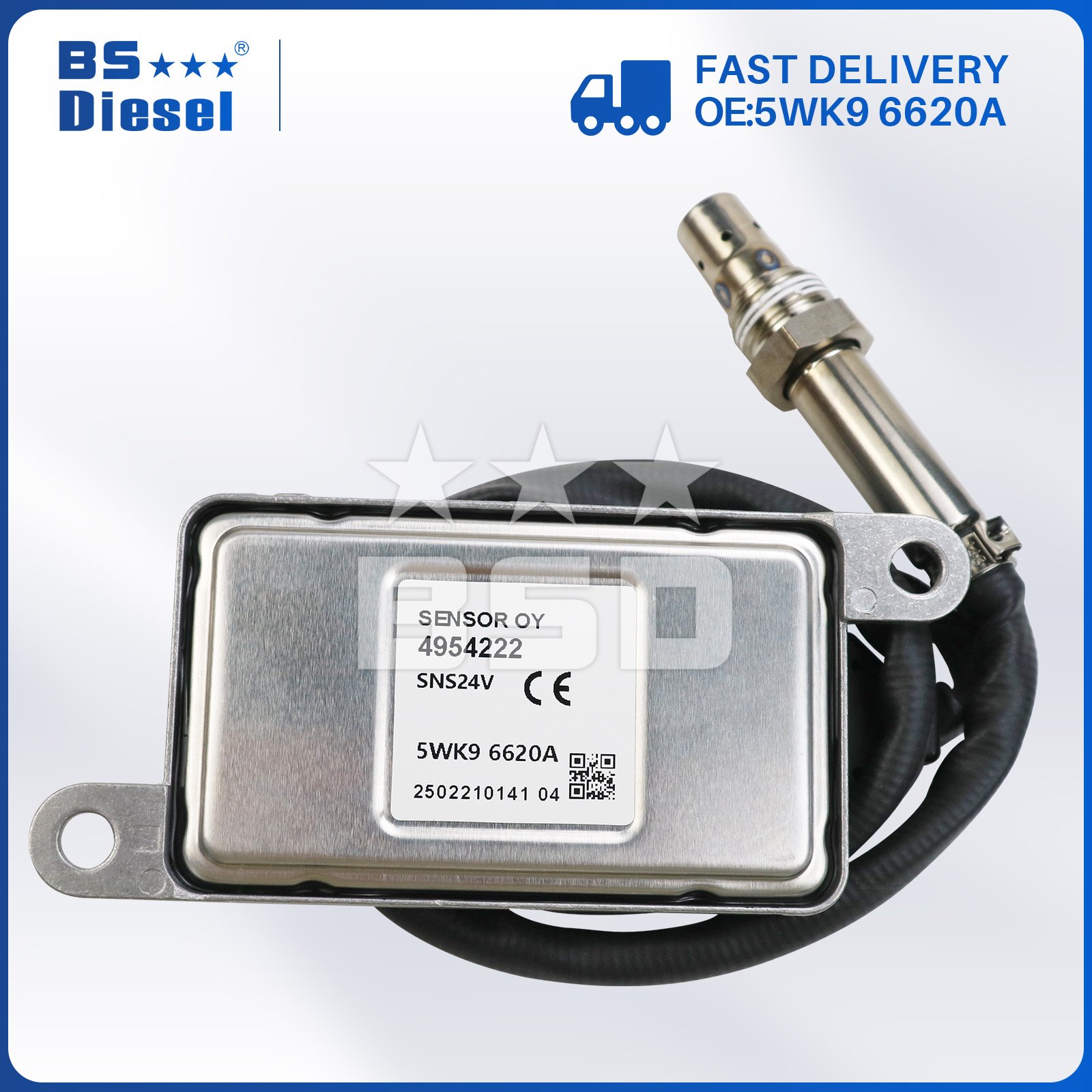 Car Exhaust System Auto Sensors 5WK9 6620A 4954222 12V NOX Sensor 5WK96620A Nitrogen Oxygen Sensor for Cummins Engine Parts