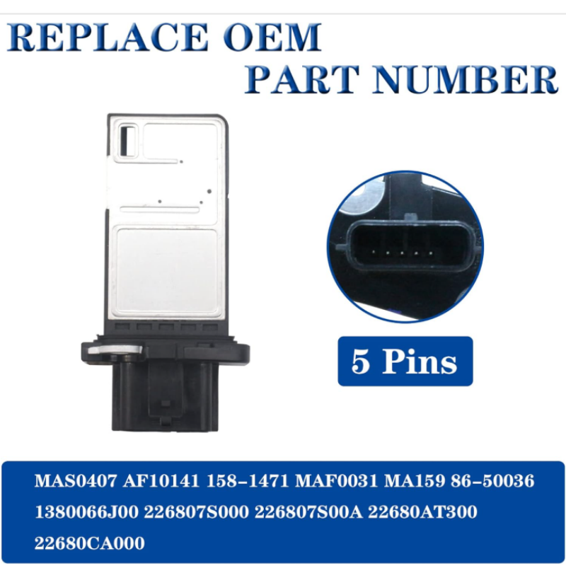 Premium New Mass Air Flow Sensor 22680-7S000 for Nissan Murano Altima Infiniti Suzuki OYE7 with 1 Year Warranty