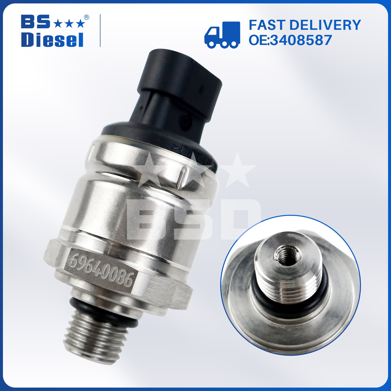 Diesel Engine Spare Parts Pressure Sensor 5594395 3408587 for Cummins QSK23 QST30 QSV81 QSV91 Diesel Engine