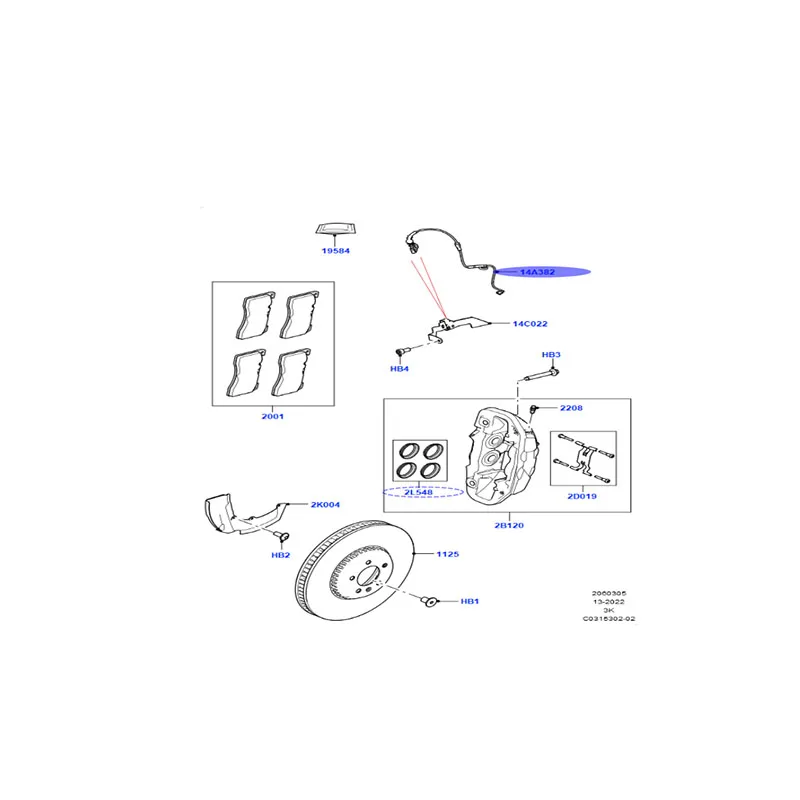 LR153546 LR153547 Brake Pad Wear Sensor for Land Rover Range Rover Vogue Sport Auto Parts